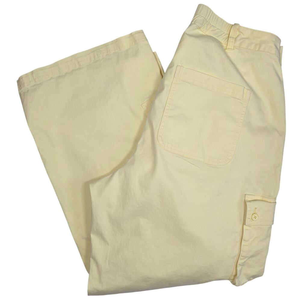 Women's XXL Yellow Cargo Pants 98% Cotton w/8 Pockets